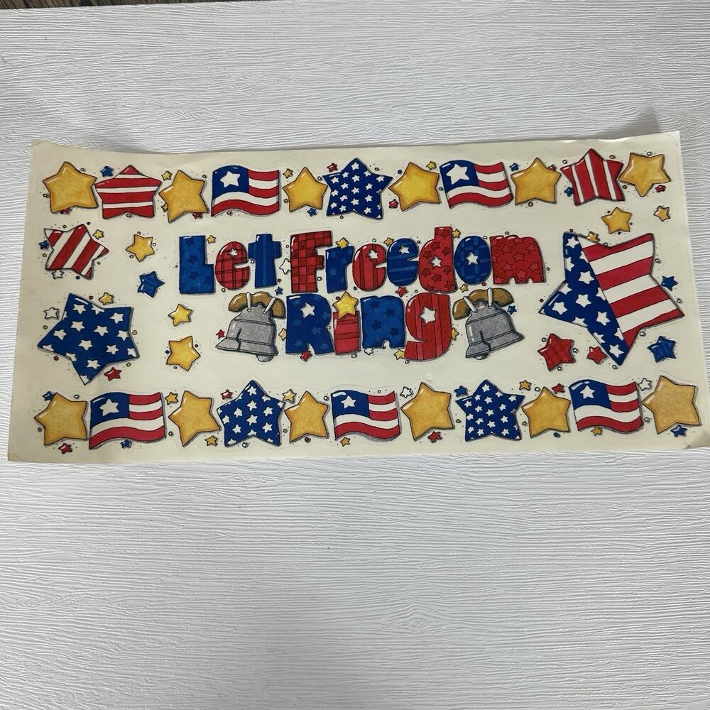 Karen Foster Stickers 12" Borders Patriotic USA Stars Stripes Scrapbooking